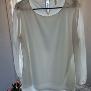 Two blouses- Zenana- 2 Large Blouses. One white, one sage. Perfect weight